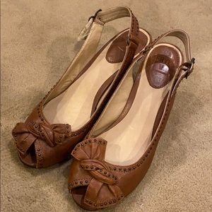 FRYE Maya Vintage Studded Leather Slingbacks